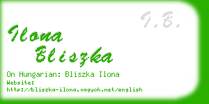 ilona bliszka business card